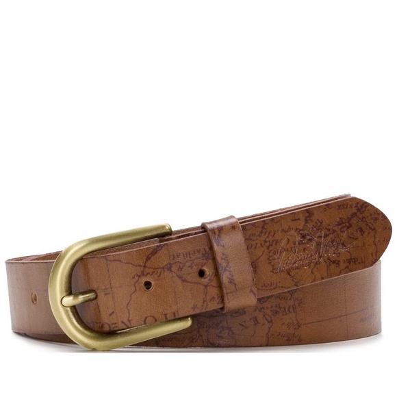 NWT Original PATRICIA NASH Vietri Signature Map Belt Leather Riot Rust Medium main image 4
